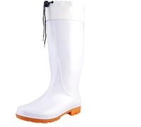 ZNJAMN Stivali da pioggia per adulti Stivali da pioggia lavoro alti fino al ginocchio uomo, stivali cucina antiscivolo, scarpe acqua impermeabili, di gomma taglie forti per Impermeabili(White02,43)