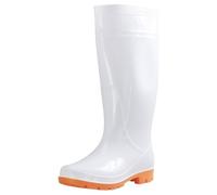 ZNJAMN Stivali da pioggia per adulti Stivali da pioggia lavoro alti fino al ginocchio uomo, stivali cucina antiscivolo, scarpe acqua impermeabili, di gomma taglie forti per Impermeabili(White01,43)