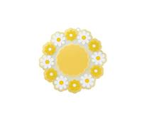 ZNJAMN Tappetino Isolante Per Stoviglie 3 pezzi tovaglietta con fiori di margherita, piatto da portata, cuscinetti isolanti, tazza latte, caffè, sottobicchiere, cucina isolante Per Piatti(Yellow,S)