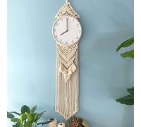 ZNKZJ Arazzo Appeso Parete in macramè Orologio da Parete, Arazzi Tessuti Fatti a Mano, Stile Bohémien, arazzo in Cotone Nappa, Decorazione da Parete per Soggiorno, Camera da Letto,B-30X120CM