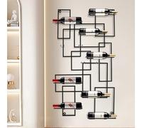 ZNLLQZN Portabottiglie da parete in metallo, per 10 bottiglie, salvaspazio, supporto per bottiglie di vino, multi funzionale, display per la casa, la cucina, il bar