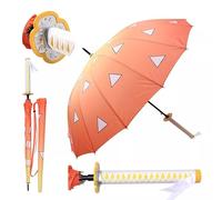 ZNLVZSH Ombrello Samurai Slayer Demone, Ombrello con protezione solare Katana Cosplay Anime 16 Ossa 210T Impermeabile antivento forte, Manico Anime 1:1 Stampa 3D 106 cm, Agatsuma Zenitsu