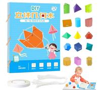 Znnhnn Pull String 3D Geometry - Libro educativo con 15 modelli e quaderni di lavoro, giocando volume e superficie, incl. linea di formule e compiti, regalo per ragazzi e ragazze