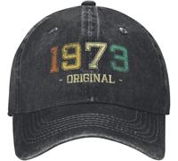 ZNODXFIV Berretto da Baseball Personalizzato Cotone Vintage Nato nel 1973 per Uomo Donna Regolabile Unisex 52 Anni 52 ° Compleanno papà Cappello Regalo Estivo Fresco