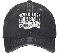 ZNODXFIV Classico Non Perdere Mai Il Tuo Sorriso Berretto da Baseball Vintage Distressed Denim Sun cap Unisex Outdoor per Tutte Le Stagioni da Viaggio Cappello Regolabile