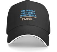 ZNODXFIV Una Tequila, Due Tequila, Tre Tequila, Pavimento Berretto da Baseball Berretto da Sole Hip Hop Cappelli da Sole per Donna Uomo Nero Fresco