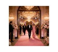 ZNQNDSR Corridore Antiscivolo Per Corridoio Interno/esterno Per Cerimonie Nuziali, Eventi E Scenografie Per Cabine Fotografiche(Pink,4.9x131ft)