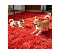 ZNQNDSR Grass Artificiale per Cani, Rotolo di Tappeto Erboso Astro di Dimensioni Personalizzabili con Fori di Drenaggio, per Il Tetto Dell'area degli Animali Domestici nel Cortile(Red,6.5x18ft)