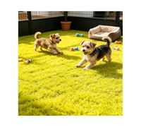 ZNQNDSR Grass Artificiale per Cani, Rotolo di Tappeto Erboso Astro di Dimensioni Personalizzabili con Fori di Drenaggio, per Il Tetto Dell'area degli Animali Domestici nel Cortile(Yellow,6.5x75.4ft)