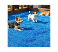 ZNQNDSR Grass Artificiale per Cani, Rotolo di Tappeto Erboso Astro di Dimensioni Personalizzabili con Fori di Drenaggio, per Il Tetto Dell'area degli Animali Domestici nel Cortile(Blue,6.5x9.8ft)