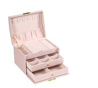 ZNTIHZ 1PC, Lock Arch Three Layer Jewelry Box, Suitable For All Kinds Of Storage Per Orecchini, Anelli(Pink)