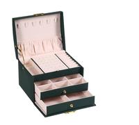 ZNTIHZ 1PC, Lock Arch Three Layer Jewelry Box, Suitable For All Kinds Of Storage Per Orecchini, Anelli(Green)