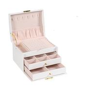ZNTIHZ 1PC, Lock Arch Three Layer Jewelry Box, Suitable For All Kinds Of Storage Per Orecchini, Anelli(White)