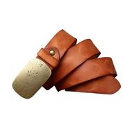ZNTIHZ Cintura da Uomo 1 pz Cintura da Uomo in Vera Pelle Liscia con Fibbia in Ottone Cinture for Jeans Maschili for Uomo per Lavoro, Quotidiano(Khaki,125cm)