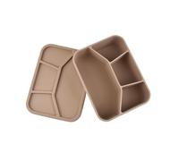 ZNTIHZ Contenitore for il pranzo in silicone diviso, contenitore for alimenti a tenuta stagna, grande capacità, sigillato, for snack Per Picnic,Campeggio(Brown)