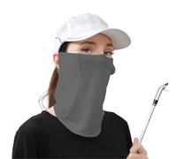 ZNTIHZ Sciarpa for il viso da 2 pezzi for donna uomo, copertura for collo con protezione solare, maschera sportiva traspirante for schermo esterno in bicicletta Per Il Campeggio E I Viaggi(Dark Grey)