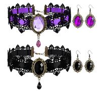 ZNTKLR 2 Set Collana Gotica Donna, Choker Collana Vampire E Orecchini Halloween
