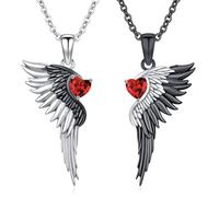 ZnttUu Collana con simbolo d ' amore romantico con ciondolo con ' angelo e diavolo Eleganti gioielli unisex per coppie Ciondolo a cuore bianco