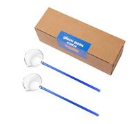 ZnttUu Set di 2 mestoli in vetro resistente al calore, cucchiai trasparenti con lunga durata per servire e mescolare il caffè, mestolo in vetro borosilicato