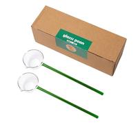 ZnttUu Set di 2 mestoli in vetro resistente al calore, cucchiai trasparenti con lunga durata per servire e mescolare il caffè, mestolo in vetro borosilicato