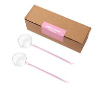 ZnttUu Set di 2 mestoli in vetro resistente al calore, cucchiai trasparenti con lunga durata per servire e mescolare il caffè, mestolo in vetro borosilicato