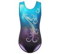 ZNYUNE Body da ballo per ragazze colorato fiocco di neve elemento bambini ginnastica abbigliamento sportivo body 3-12 anni B275 Aqua 14A