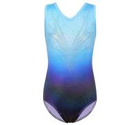 ZNYUNE Body da danza classica per ragazze, colorato, con fiocchi di neve, per ginnastica e sport, 3-12 anni, Nero blu, 13-14 anni