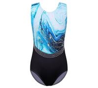 ZNYUNE Body da danza classica per ragazze, con fiocchi di neve, colorato, per ginnastica e sport, 3-12 anni, nero agata, 16 A
