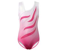 ZNYUNE Body da ginnastica da bambina, senza maniche, per ginnastica, classico, B371 rosa, 8A