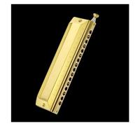 ZOAPDEBCE Armonica diatonica, 12/16 Holes Chromatic Scale Harmonica C Key Black Gold Professional Mouth Harmonica Playing Musical Instrument harmonica Beginners(Gold 16 Holes)