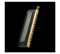 ZOAPDEBCE Armonica diatonica, 12/16 Holes Chromatic Scale Harmonica C Key Black Gold Professional Mouth Harmonica Playing Musical Instrument harmonica Beginners(Black 12 Holes)