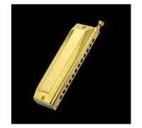 ZOAPDEBCE Armonica diatonica, 12/16 Holes Chromatic Scale Harmonica C Key Black Gold Professional Mouth Harmonica Playing Musical Instrument harmonica Beginners(Gold 12 Holes)