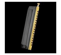 ZOAPDEBCE Armonica diatonica, 12/16 Holes Chromatic Scale Harmonica C Key Black Gold Professional Mouth Harmonica Playing Musical Instrument harmonica Beginners(Black 16 Holes)