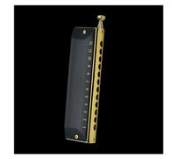 ZOAPDEBCE Armonica diatonica, 12/16 Holes Chromatic Scale Harmonica C Key Black Gold Professional Mouth Harmonica Playing Musical Instrument harmonica Beginners(Black King 12 Holes)
