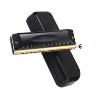 ZOAPDEBCE Armonica diatonica, 12 Hole Chromatic Harmonica 16 Holes Mouth Harmonica Kit Black Professional Musical Instruments harmonica Beginners(12 Holes)