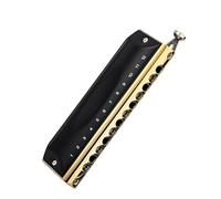 ZOAPDEBCE Armonica diatonica, Black Gold Chromatic Harmonica 12 Holes 48 Tone C Key Professional Harmonica Playing Musical Instruments harmonica Beginners