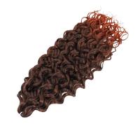 ZOAPDEBCE Nastro di estensione dei capelli umani, 18" sintetico ondulato profondo twist capelli all'uncinetto riccioli afro onda d'acqua trecce all'uncinetto estensioni dei capelli intrecciati marroni