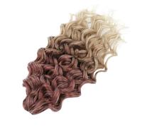 ZOAPDEBCE Nastro di estensione dei capelli umani, 18" sintetico ondulato profondo twist capelli all'uncinetto riccioli afro onda d'acqua trecce all'uncinetto estensioni dei capelli intrecciati marroni