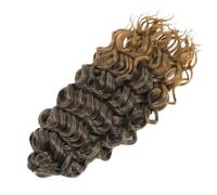 ZOAPDEBCE Nastro di estensione dei capelli umani, 18" sintetico ondulato profondo twist capelli all'uncinetto riccioli afro onda d'acqua trecce all'uncinetto estensioni dei capelli intrecciati marroni