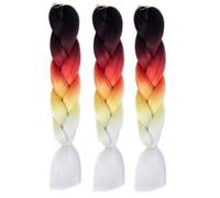 ZOAPDEBCE Nastro di estensione dei capelli umani, 3 Pz/lotto Treccia Jumbo Trecce All'uncinetto Estensione Dei Capelli Intrecciare Jumbo Capelli In Fibra Sintetica for Intrecciare (CBZ-25-D1)(CBZ-25-D