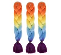 ZOAPDEBCE Nastro di estensione dei capelli umani, 3 Pz/lotto Treccia Jumbo Trecce All'uncinetto Estensione Dei Capelli Intrecciare Jumbo Capelli In Fibra Sintetica for Intrecciare (CBZ-25-D1)(CBZ-29-D
