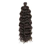 ZOAPDEBCE Nastro di estensione dei capelli umani, Capelli intrecciati all'uncinetto a onde profonde Trecce sintetiche a onda oceanica Estensioni dei capelli Trecce ricci pre-loop(4)(4)