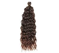 ZOAPDEBCE Nastro di estensione dei capelli umani, Capelli intrecciati all'uncinetto a onde profonde Trecce sintetiche a onda oceanica Estensioni dei capelli Trecce ricci pre-loop(4)(T30)