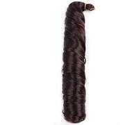 ZOAPDEBCE Nastro di estensione dei capelli umani, Capelli intrecciati ricci sintetici 14 pollici 150 g Onda sciolta Ricci pre allungati Riccioli a spirale Estensioni dei capelli intrecciati(4)(99J)