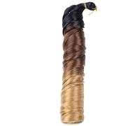 ZOAPDEBCE Nastro di estensione dei capelli umani, Capelli intrecciati ricci sintetici 14 pollici 150 g Onda sciolta Ricci pre allungati Riccioli a spirale Estensioni dei capelli intrecciati(4)(#18)
