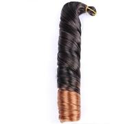 ZOAPDEBCE Nastro di estensione dei capelli umani, Capelli intrecciati ricci sintetici 14 pollici 150 g Onda sciolta Ricci pre allungati Riccioli a spirale Estensioni dei capelli intrecciati(4)(T30)