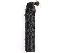 ZOAPDEBCE Nastro di estensione dei capelli umani, Capelli intrecciati ricci sintetici 14 pollici 150 g Onda sciolta Ricci pre allungati Riccioli a spirale Estensioni dei capelli intrecciati(4)(1B)