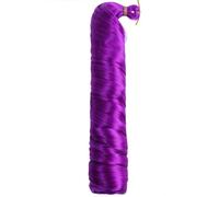 ZOAPDEBCE Nastro di estensione dei capelli umani, Capelli intrecciati ricci sintetici 14 pollici 150 g Onda sciolta Ricci pre allungati Riccioli a spirale Estensioni dei capelli intrecciati(4)(#Purple