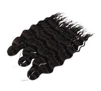ZOAPDEBCE Nastro di estensione dei capelli umani, Capelli sintetici da 24 pollici Castano biondo Onda d'acqua Intrecciare le estensioni dei capelli Onda profonda Afro Curl Twist Capelli all'uncinetto(