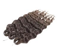 ZOAPDEBCE Nastro di estensione dei capelli umani, Capelli sintetici da 24 pollici Onda d'acqua Intrecciare le estensioni dei capelli Biondi Onda profonda Afro Curl Twist Capelli all'uncinetto for le d